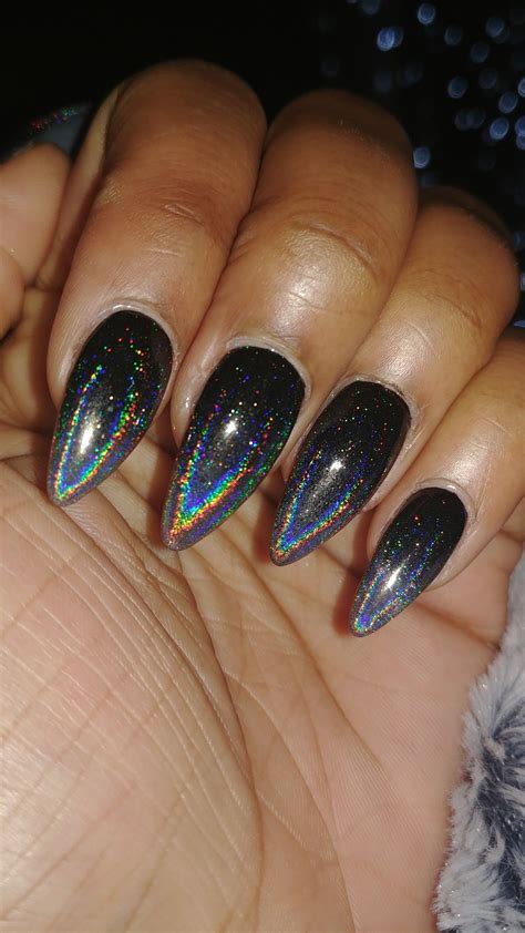 sharp nails black|ombre black holographic nails.